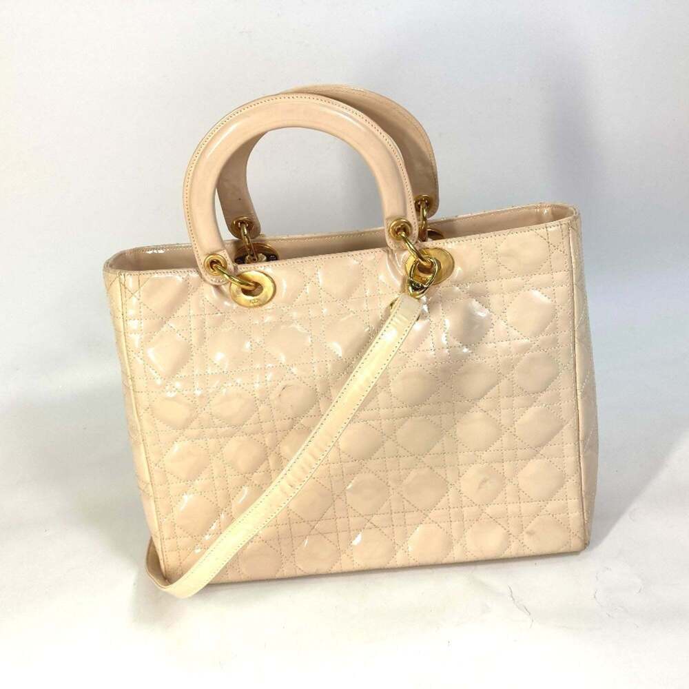 CHRISTIAN DIOR Cream Leather Shoulder Bag - Picture 2 of 13